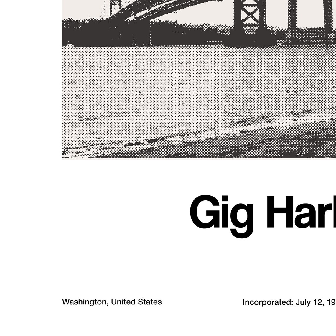 Gig Harbor Washington Skyline, Minimalist Custom Poster - Image 2