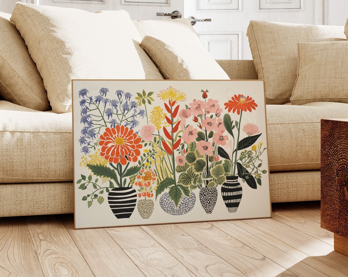 Flowers In Vases Eclectic Floral Art Print