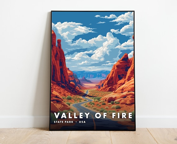 Valley of Fire State Park USA Red Rock Canyon Road Trip Poster