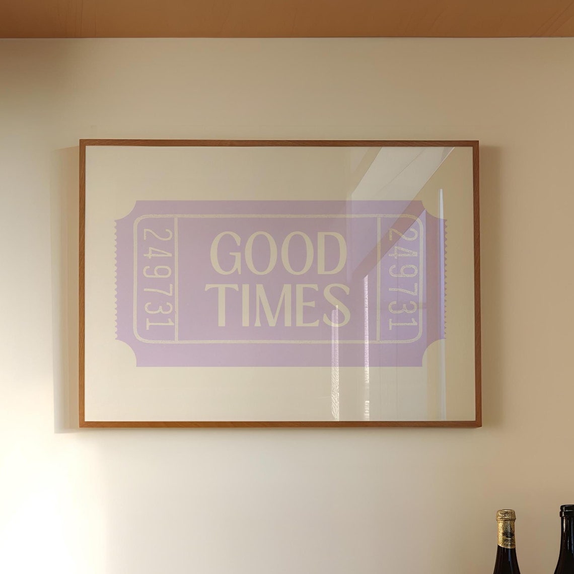 Good Times Lilac Retro Ticket Stub Preppy Vintage Style Poster