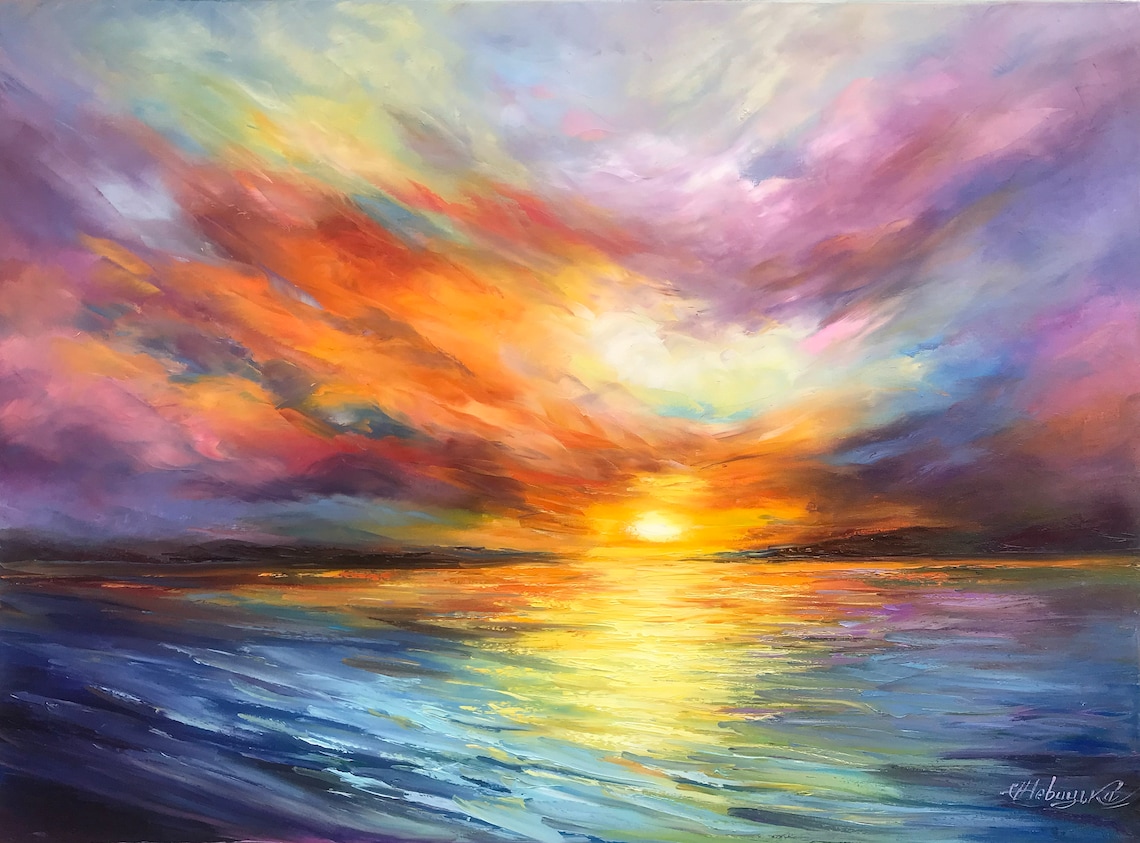 Abstract Sunset California Seascape Art Print