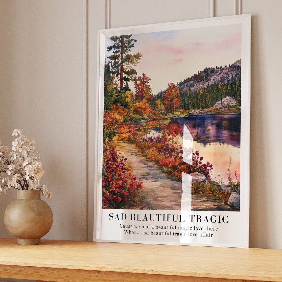 Taylor Swift Sad Beautiful Tragic Lakeside Autumn Watercolor Poster - Image 2