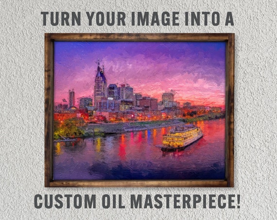 Custom Photo Oil-Effect Portrait Wall Art Print