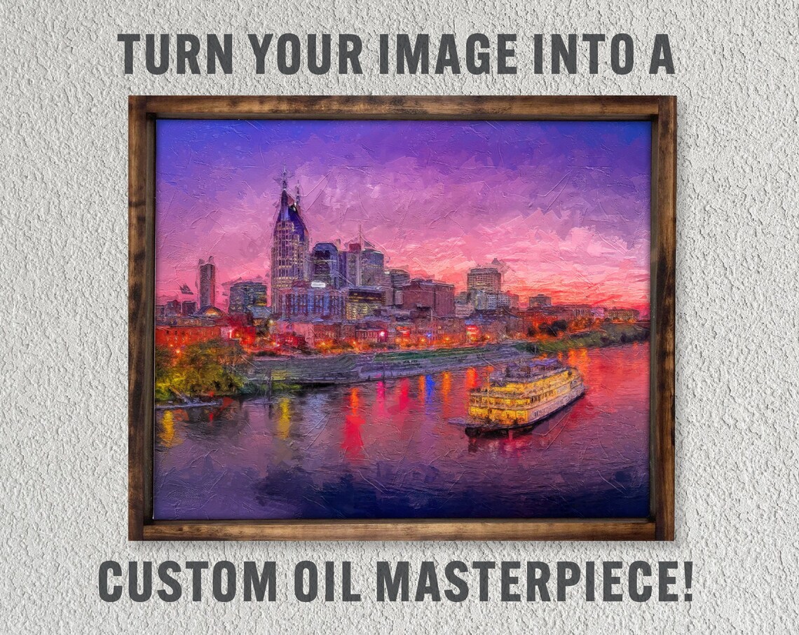 Custom Photo Oil-Effect Portrait Wall Art Print