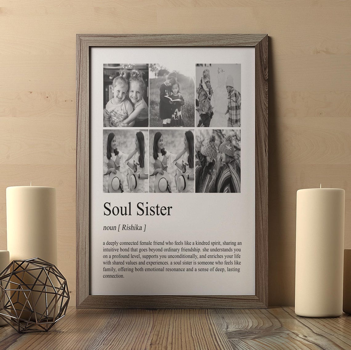 Personalized Soul Sister Photo Collage Definition Custom Gift Poster - Image 2