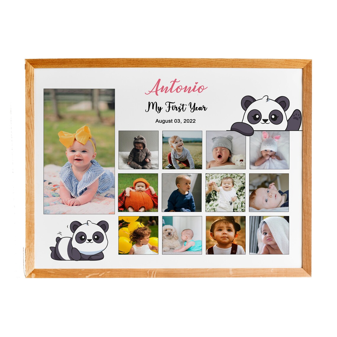 1st Birthday Photo Collage, Baby First Year Gift