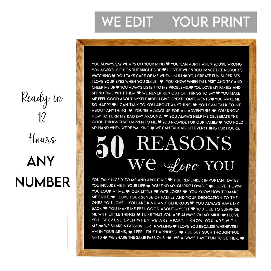 50 Reasons I Love You 50 Things I Love About You Boyfriends 50th Boyfriends 50th Wifes 50th 50th Birthday Fifty Birthday
