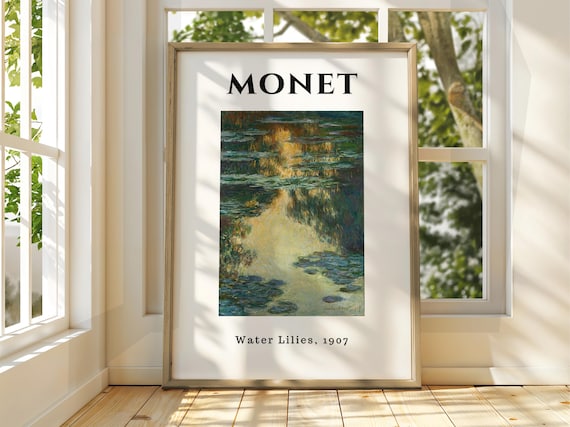 Claude Monet Water Lilies 1907 Art Poster Impressionist Classic