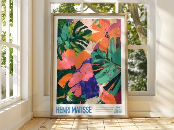 Henri Matisse Floral Art Poster Exhibition Gallery Print Famous Botanical