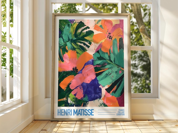 Henri Matisse Tropical Floral Collage Exhibition Colorful Art Poster