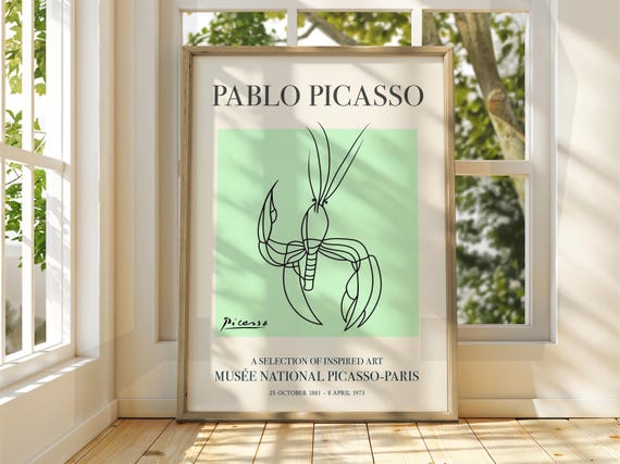 Pablo Picasso Art Exhibition Print Line Classic Poster Gallery Home Decor Kangaroo