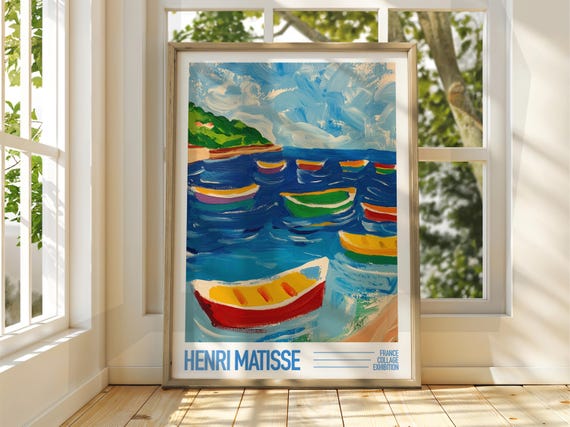 Boats By Henri Matisse Exhibition Poster Gallery Print Coastal Art Fauvism Painting
