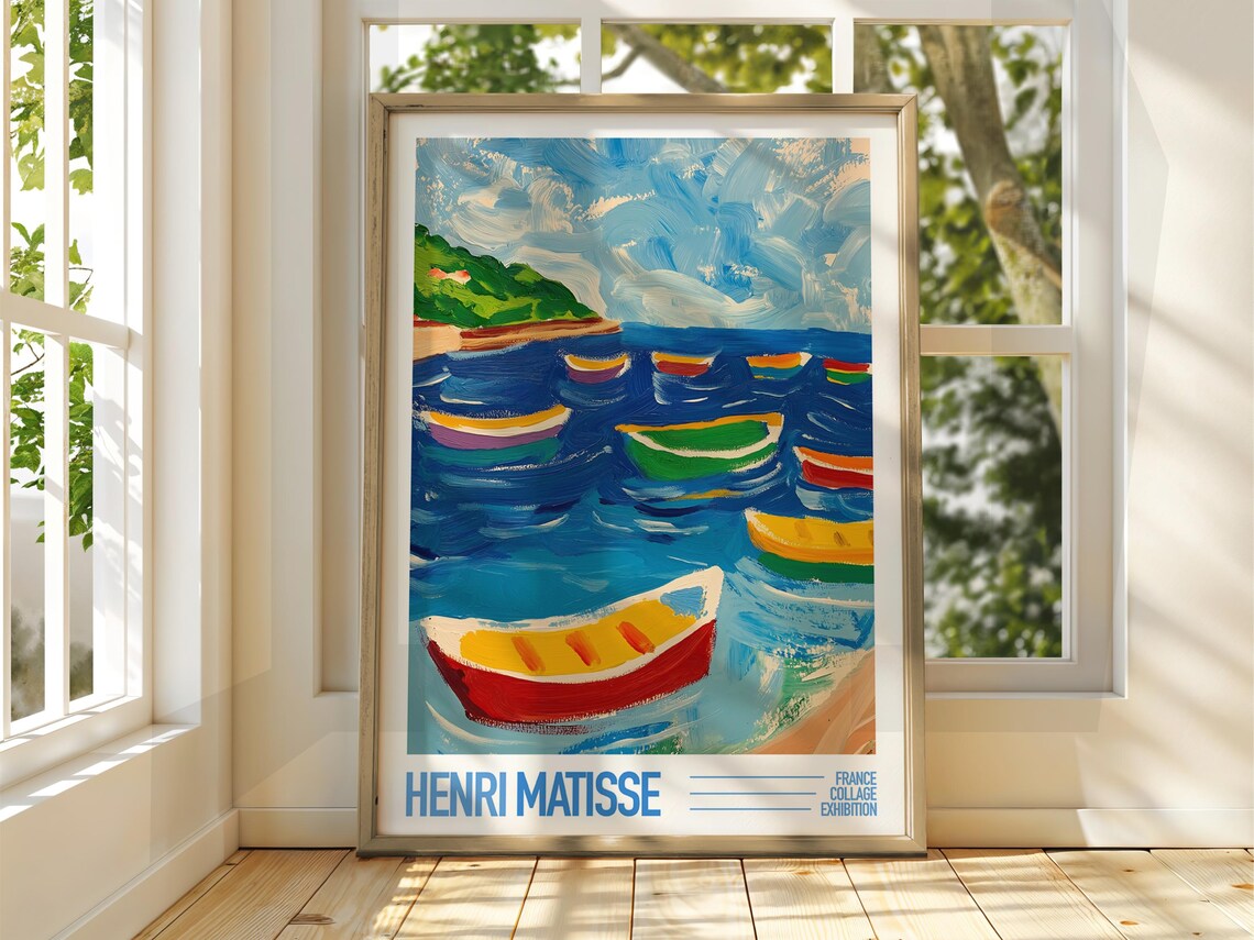 Henri Matisse Colorful Boats Exhibition France Collage Gallery Poster