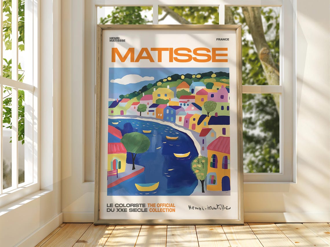Henri Matisse Colorful Seaside Harbour Village Exhibition Poster