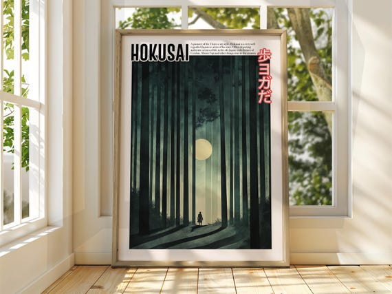 Vintage Japanese Art Ukiyoe Poster Katsushika Hokusai Print Japan Matsumoto Hoji
