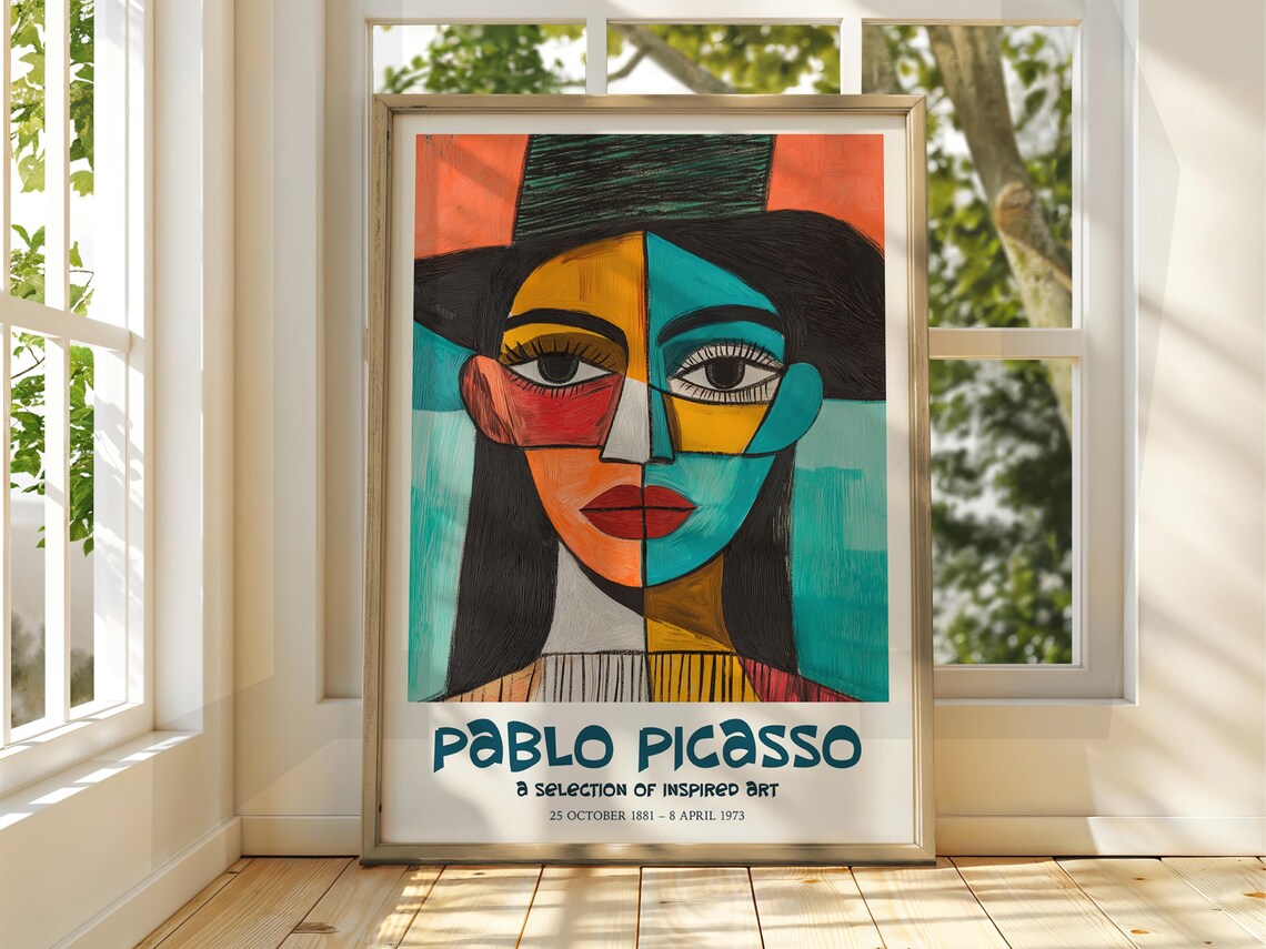 Pablo Picasso Art Exhibition Print Cubism Surrealism Poster Abstract Gallery Home Decor Face