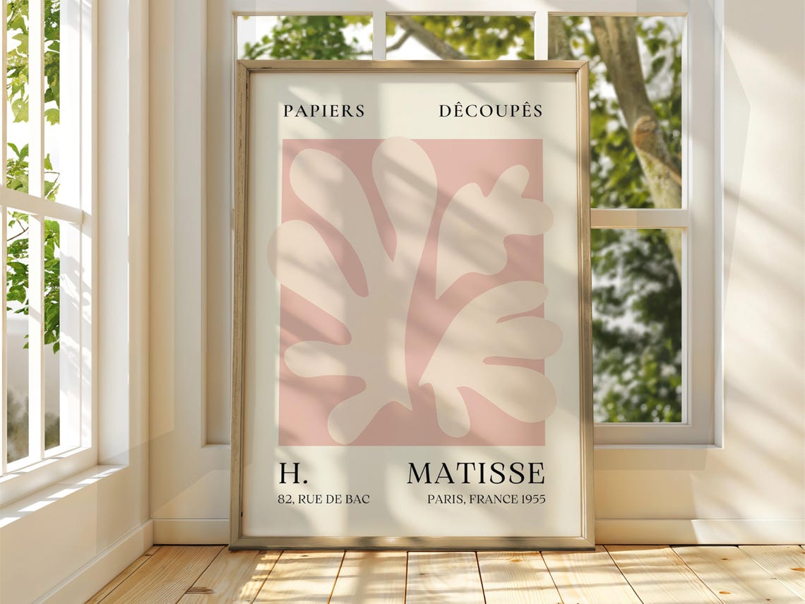 Henri Matisse Abstract Blush Pink Shape 1955 Exhibition Art Poster