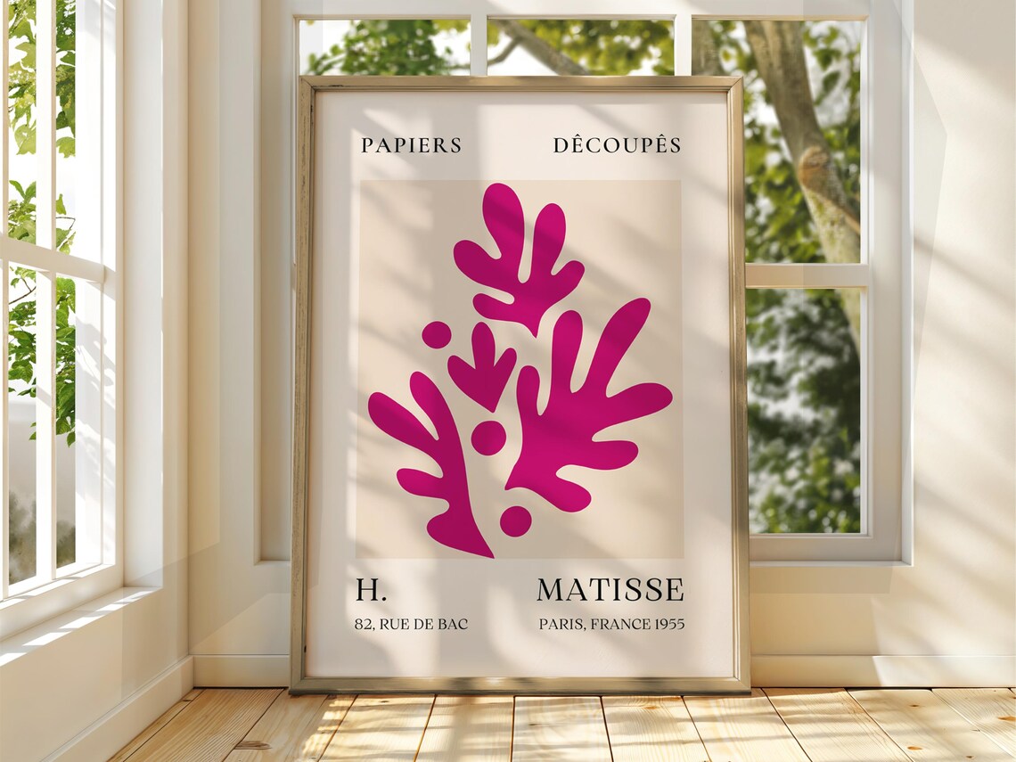 Henri Matisse Magenta Botanical Papiers Decoupes 1955 Art Poster