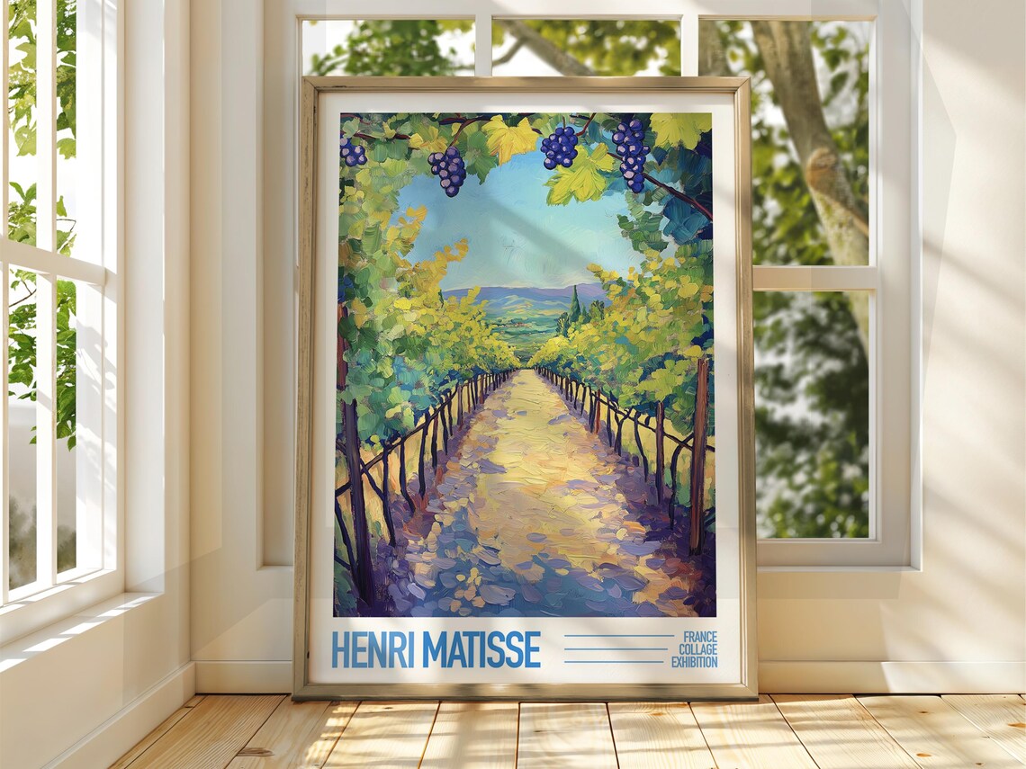 Henri Matisse Vineyard Exhibition France Colorful Collage Poster