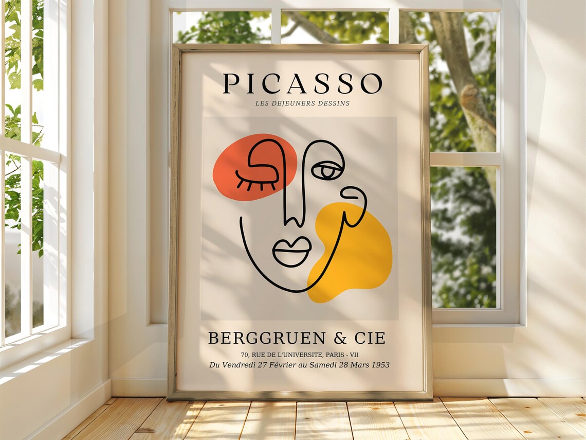Pablo Picasso Les Dejeuners Dessins 1953 Abstract Face Exhibition Poster