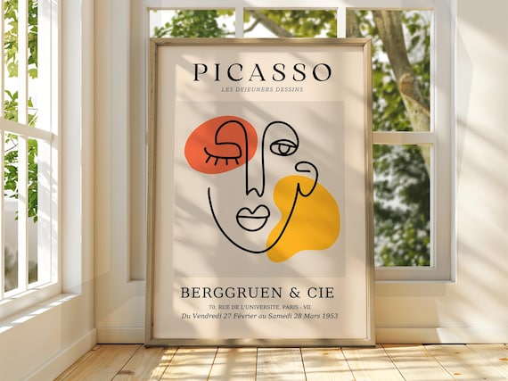 Pablo Picasso Les Dejeuners Dessins 1953 Abstract Face Exhibition Poster