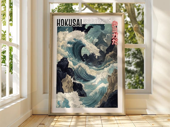 Hokusai Great Wave Japanese Ukiyo-e Style Ocean Sea Art Poster
