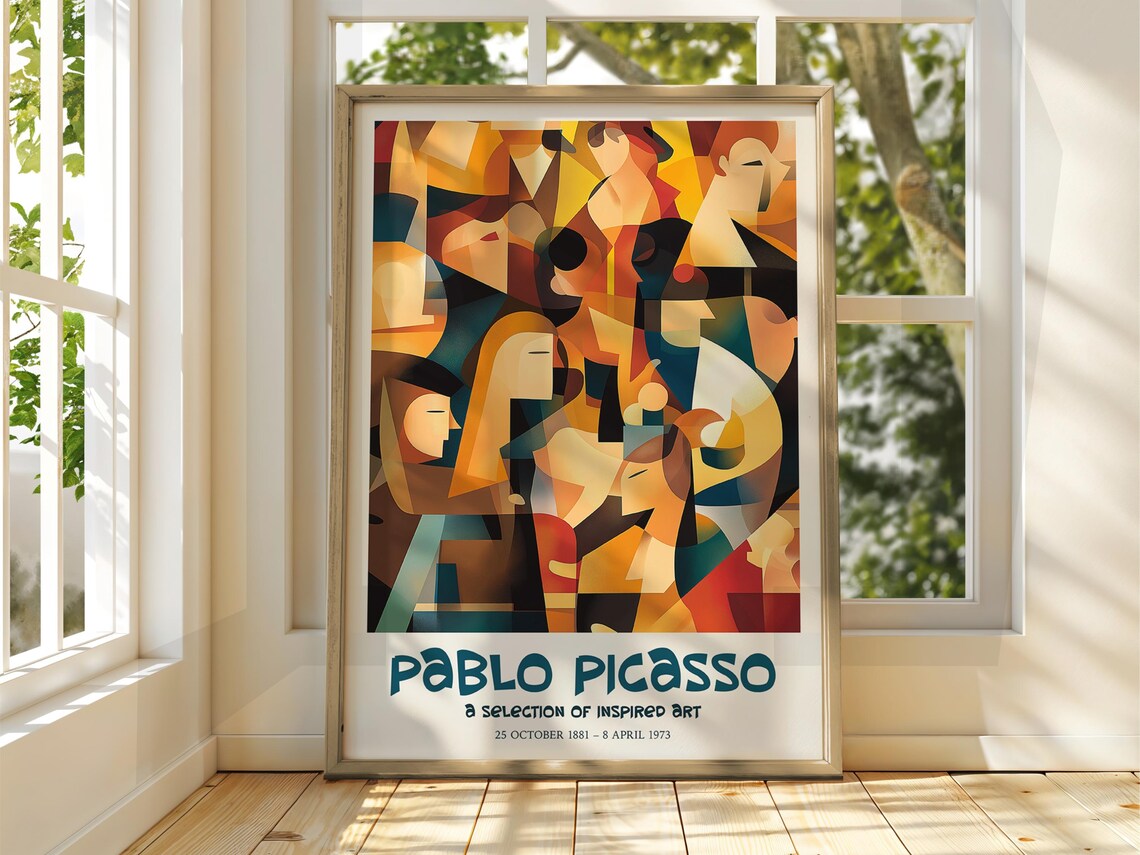 Pablo Picasso Art Exhibition Print Cubism Surrealism Poster Abstract Gallery Home Decor Face