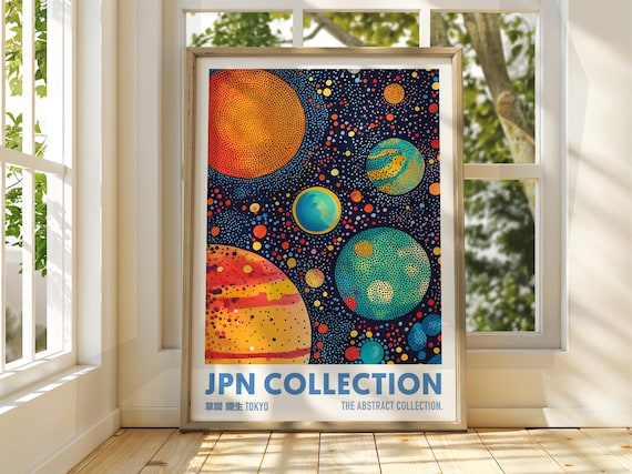 Abstract Dot Poster Art Exhibition Japanese Gallery Print Space Star