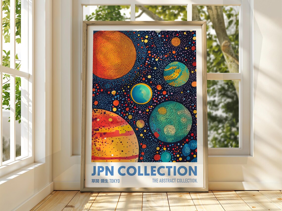Abstract Dot Poster Art Exhibition Japanese Gallery Print Space Star