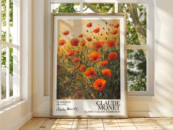 Claude Monet Poppies Normandy France Classic Gallery Exhibition Poster