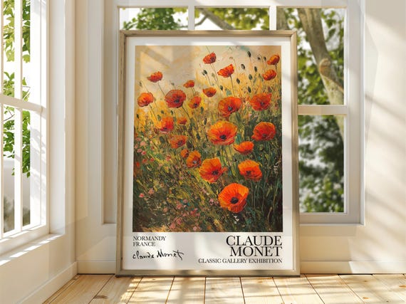 Claude Monet Poster Watercolour Art Print Vintage French Home Decor Famous Impressionism Gallery
