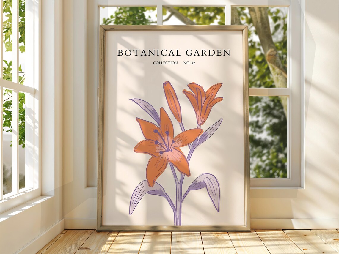 Botanical Garden Collection No.82 Orange Lily Illustration Print