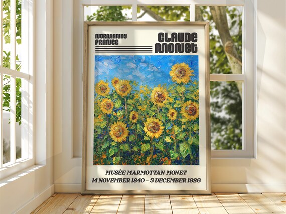 Claude Monet Sunflowers Normandy Exhibition Classic Gallery Floral Poster