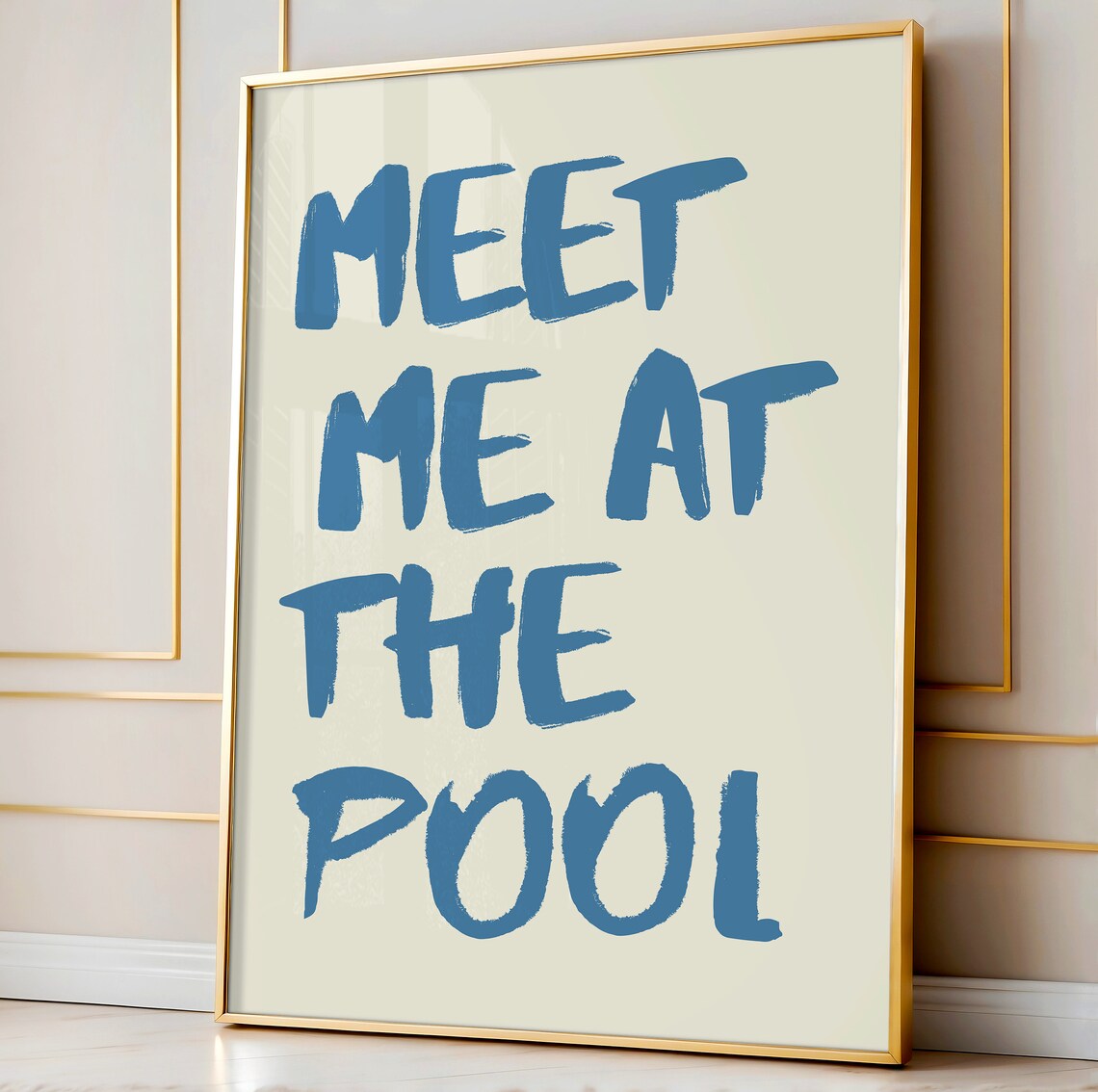 Meet Me At The Pool Vintage Typography Poster - Image 2