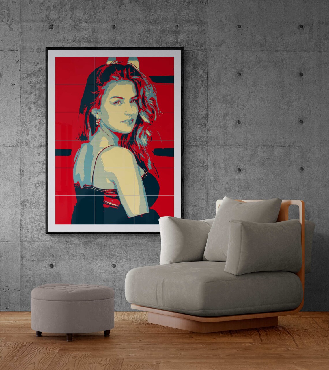 Stylish Woman on a Scarlet Red Pop Art Style Portrait Art Print - Image 4