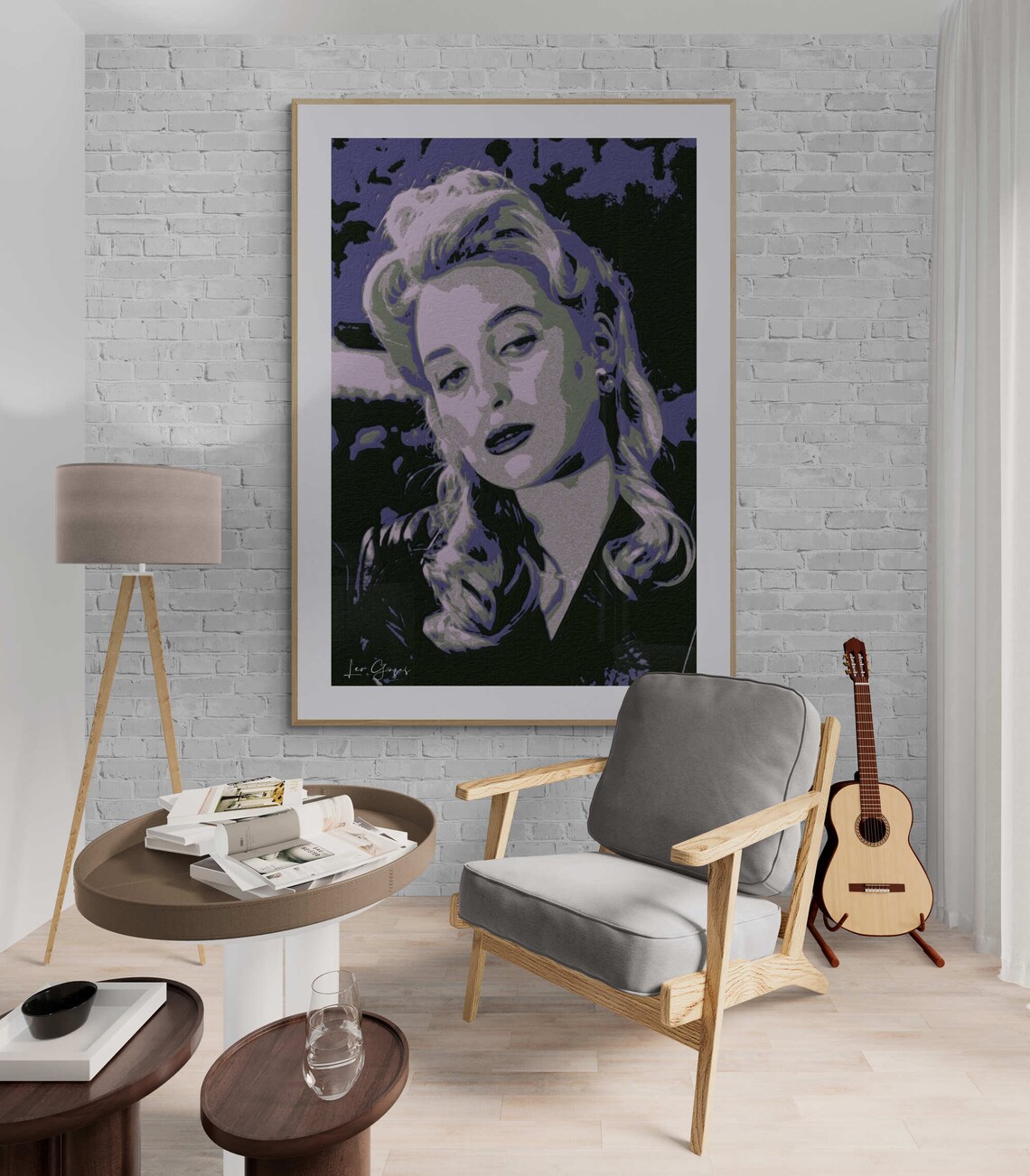 Blonde Woman Purple Pop Art Style Bold Dramatic Portrait Poster - Image 7