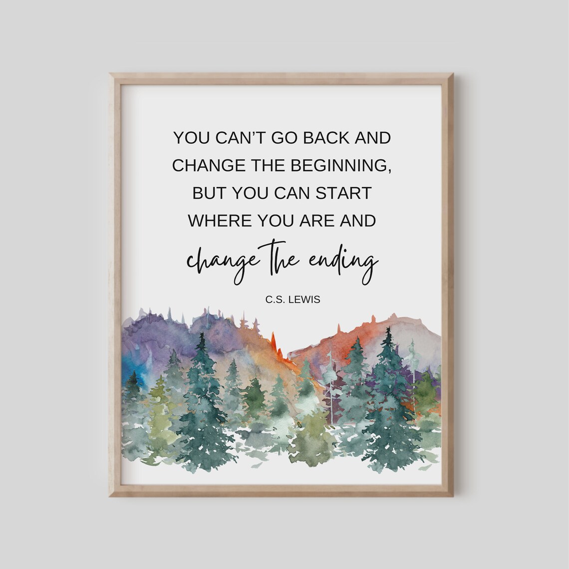 C.S. Lewis Quote Motivational Poster, Sobriety Gift