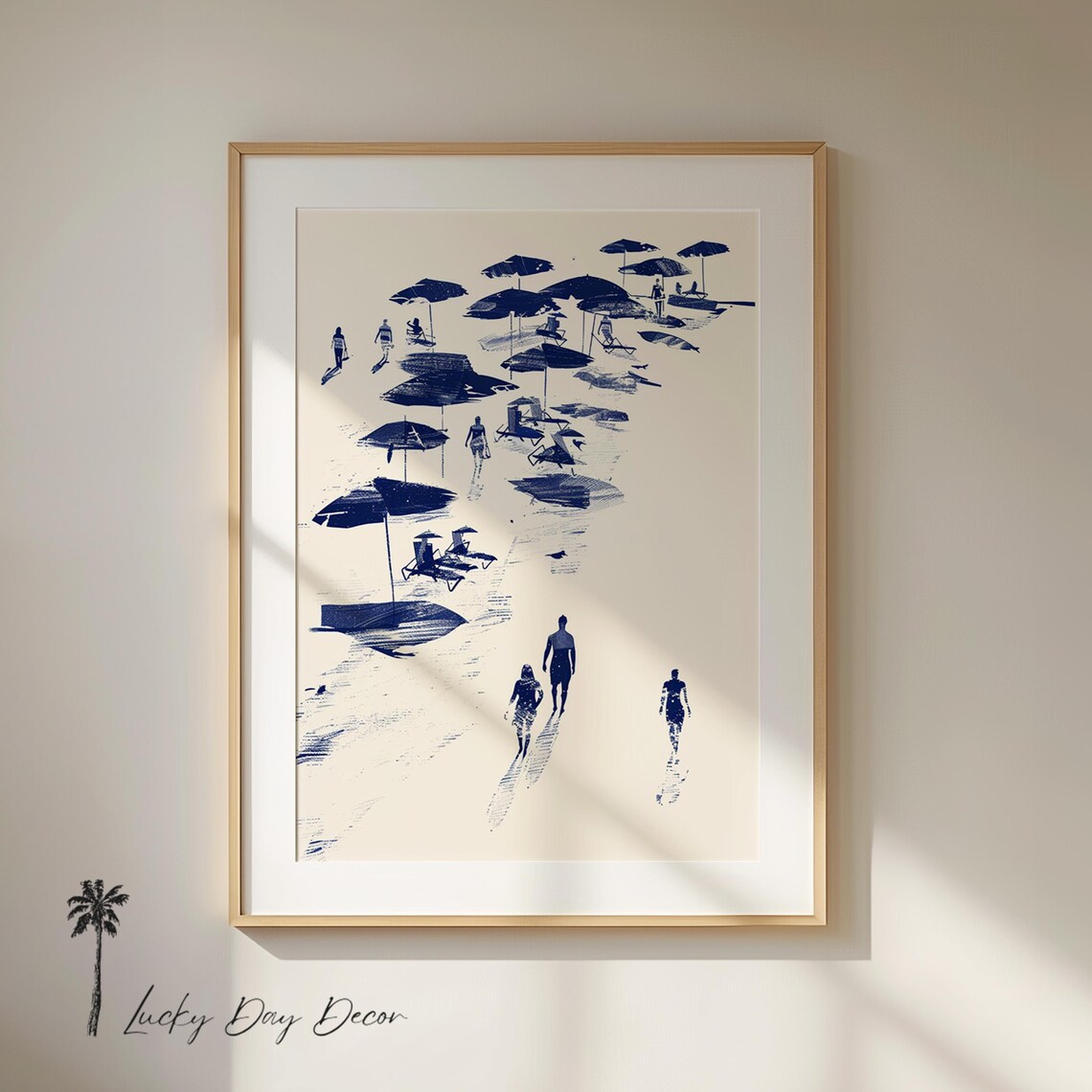 Coastal Breeze Beach Walk Vintage Art Print