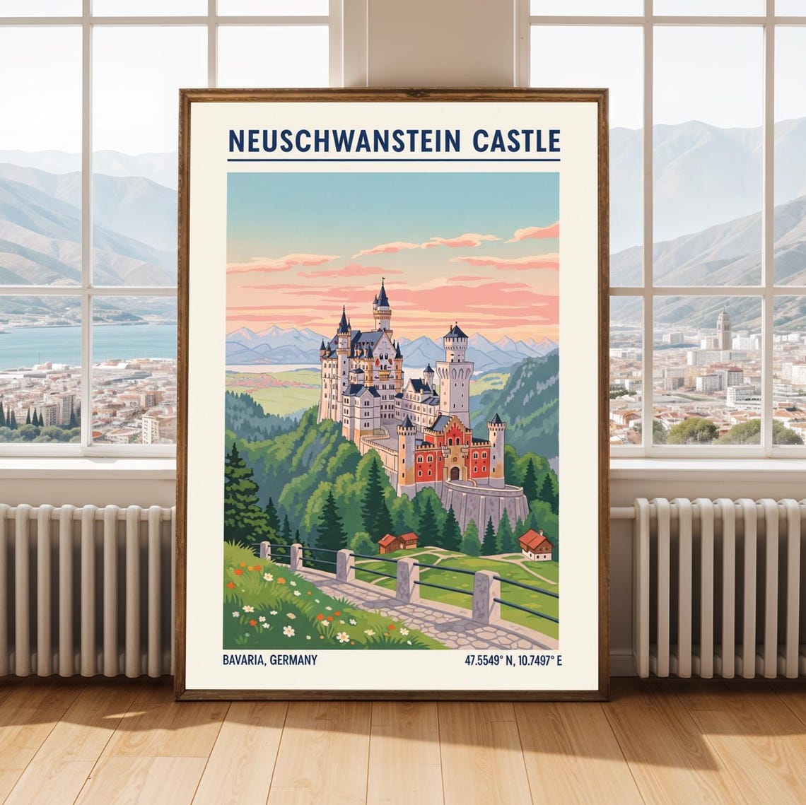 Neuschwanstein Castle Bavaria Germany Fairytale Travel Poster