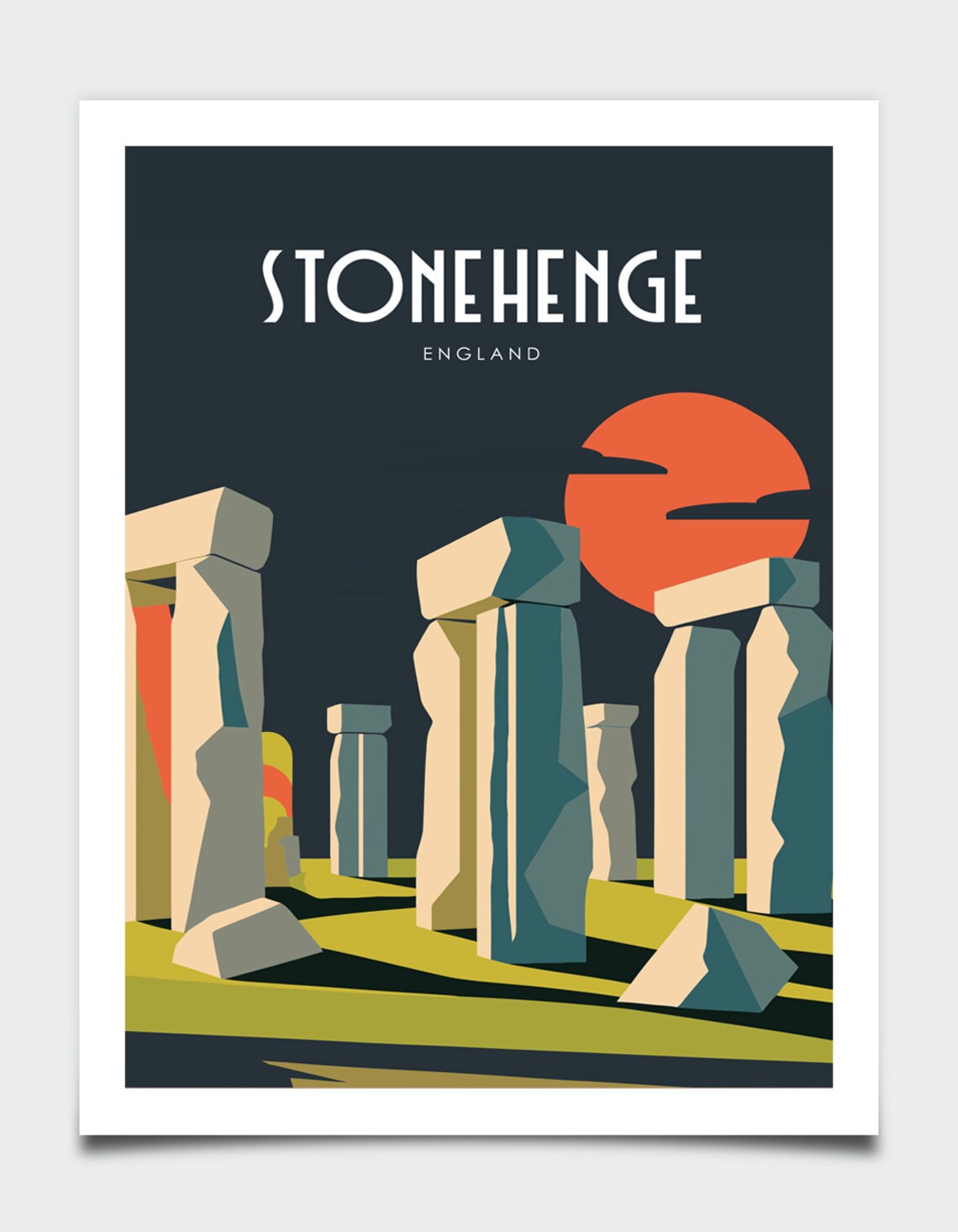 Stonehenge Mid-Century Travel Poster, Landmark Art Print - Image 4