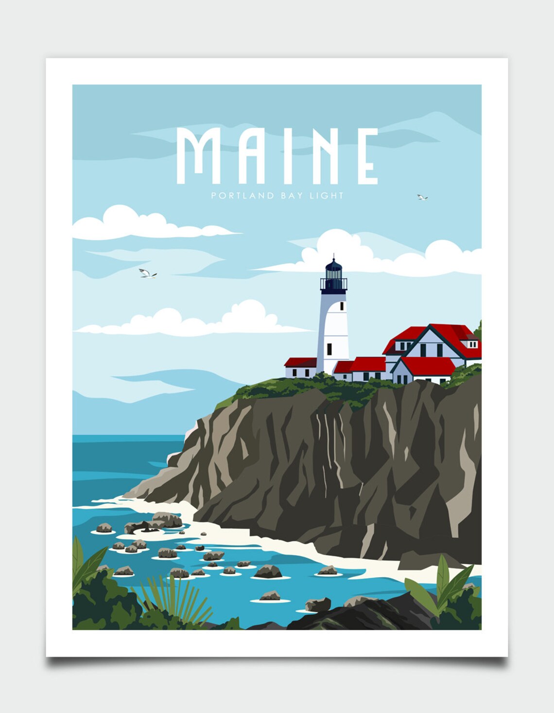 Maine Travel Poster, Coastal Wall Art Print - Image 4