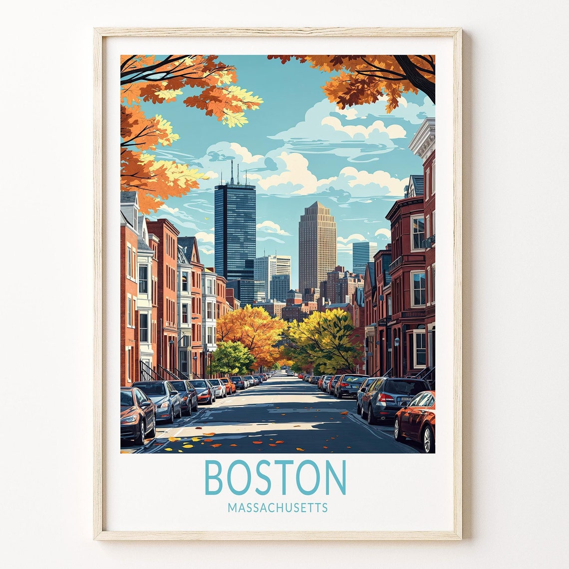 Boston Massachusetts Travel Poster Massachusetts City Wall Art Massachussetts City Poster Personalised Gifts Birthday Gifts