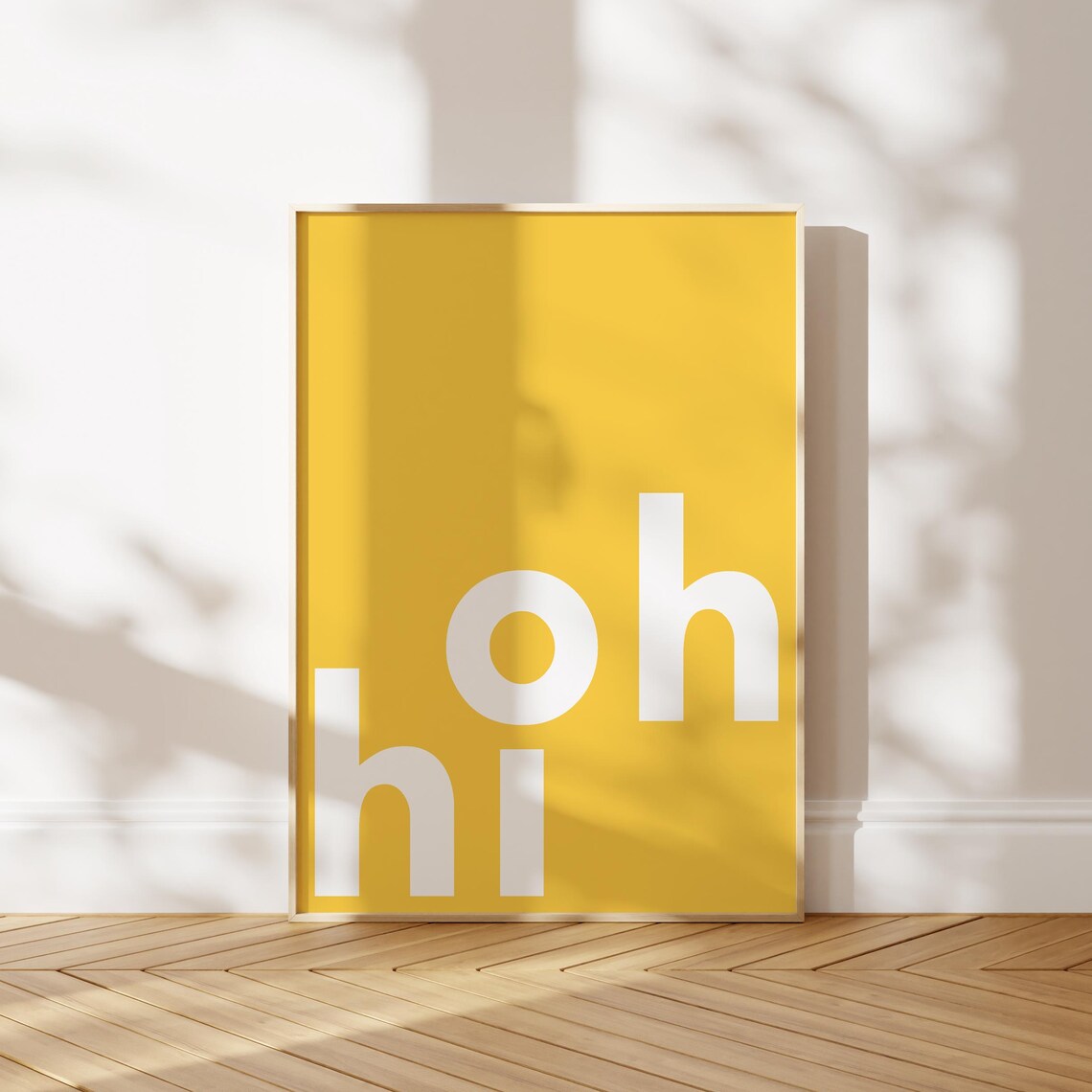 Oh Hi Typography Print, Modern Retro Poster