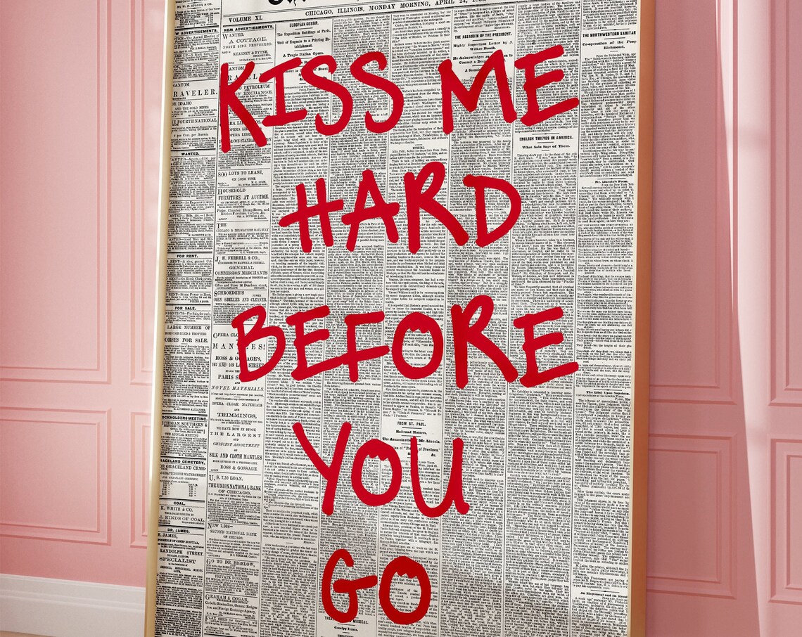Kiss Me Hard Before You Go Retro Poster Print - Image 3