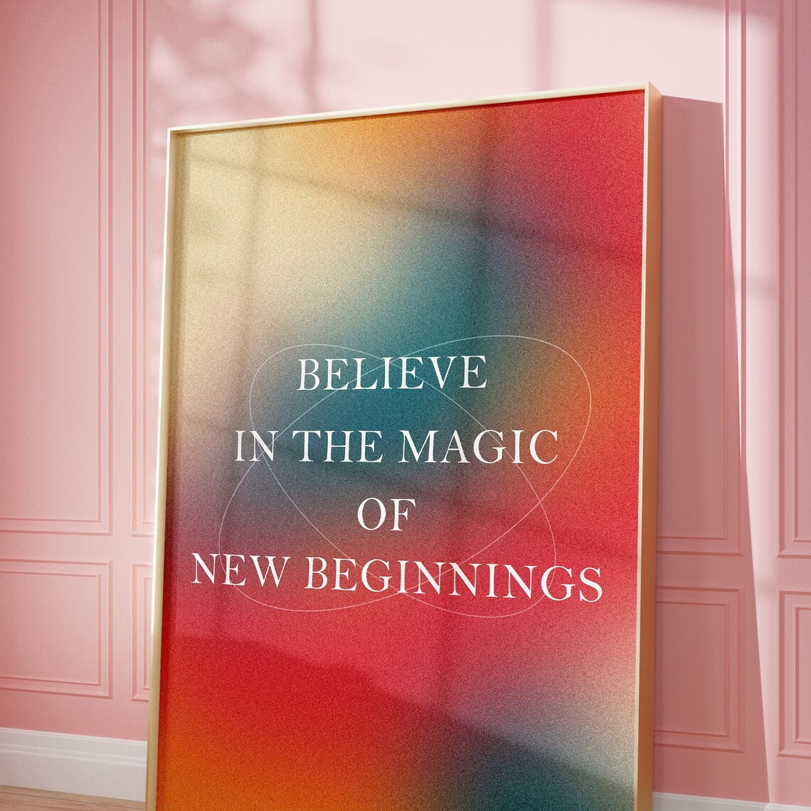 Believe In The Magic Of New Beginnings Rainbow Aura Style Poster