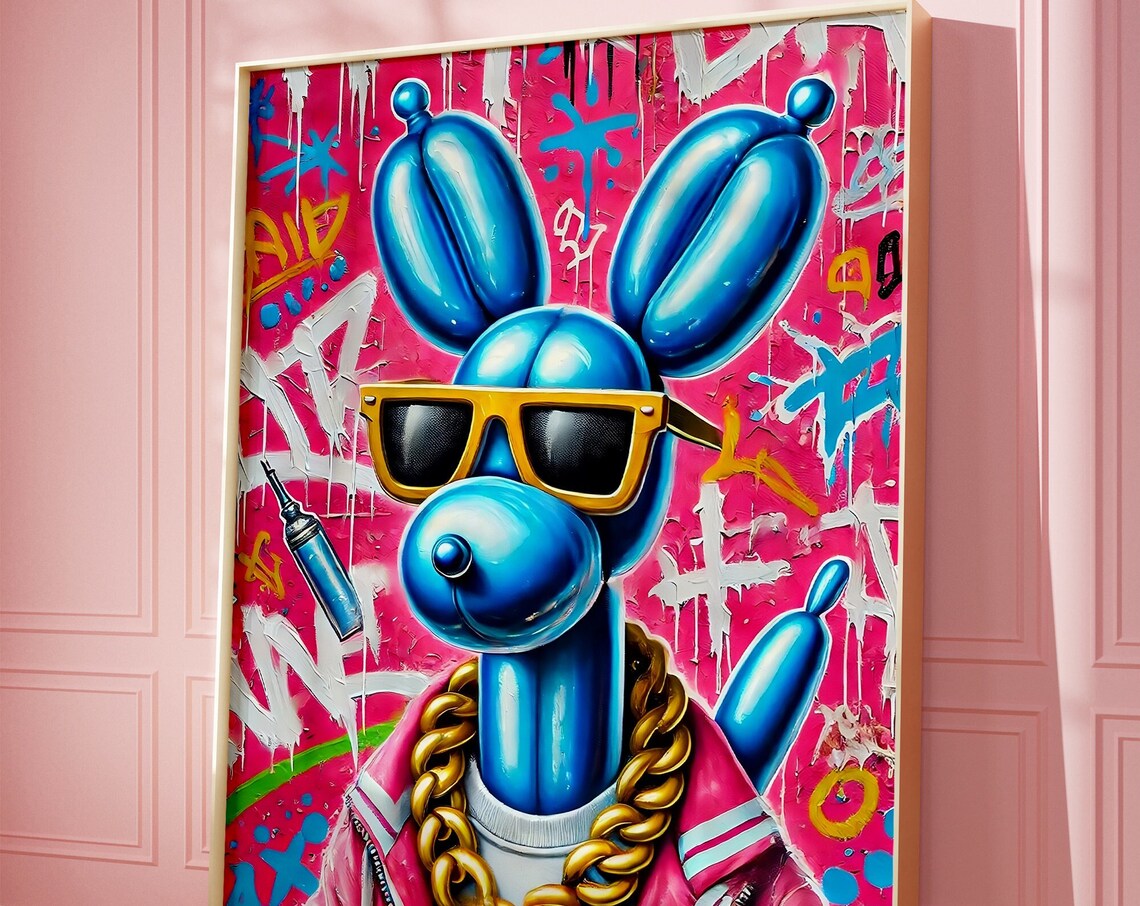 Balloon Dog Trendy Pink Dog Lovers Art Print