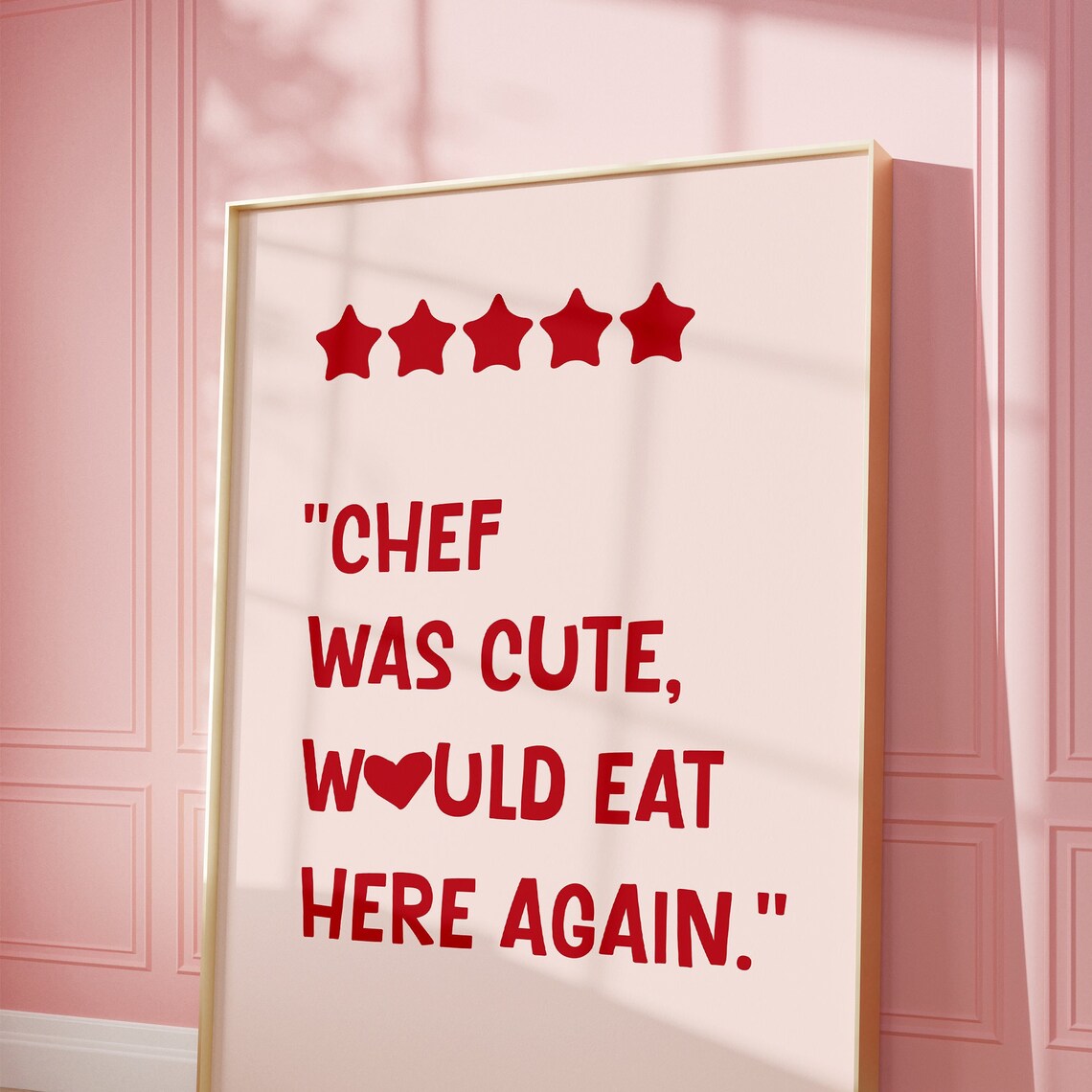 Chef Was Cute Print, Maximalist Kitchen Poster