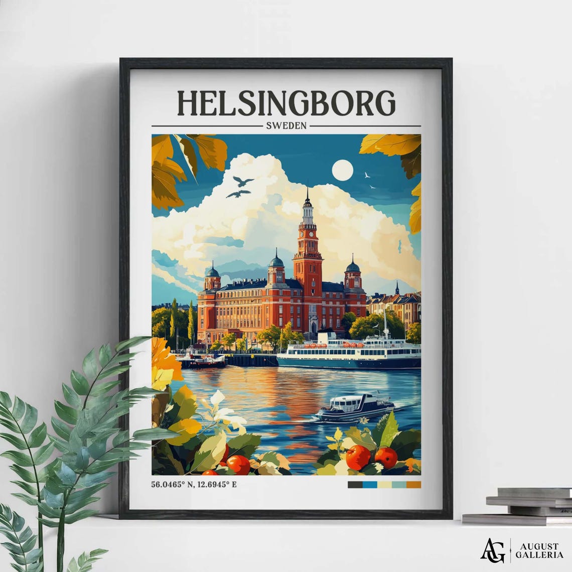 Helsingborg Sweden Retro Travel Poster