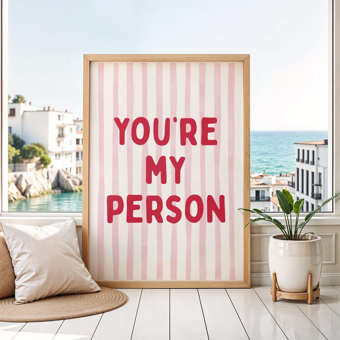 Youre My Person Red Typography Poster for Bedroom Romantic Wall Decor
