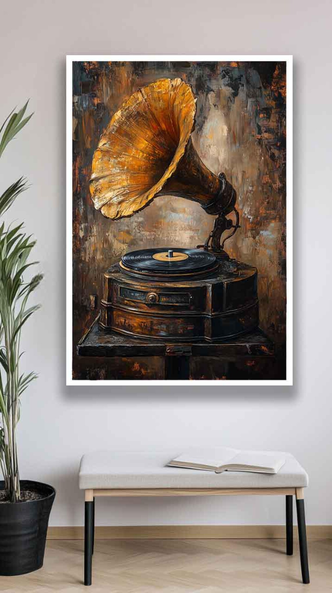 Vintage Gramophone Art Print, Retro Phonograph Artwork - Image 3